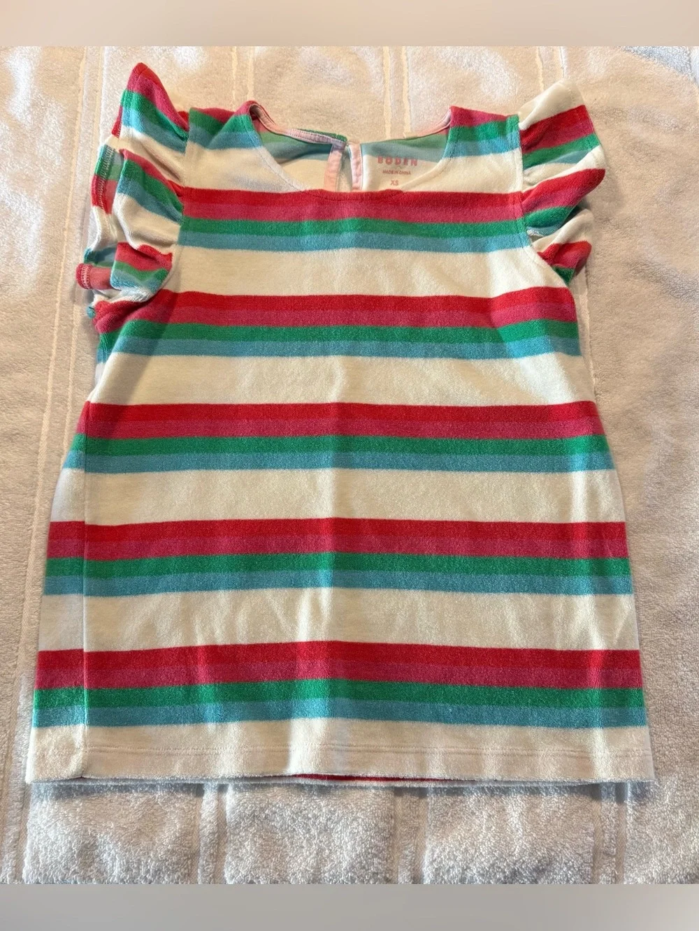 Boden Coastal Striped Two Piece Matching Set Pink Green White XS\2